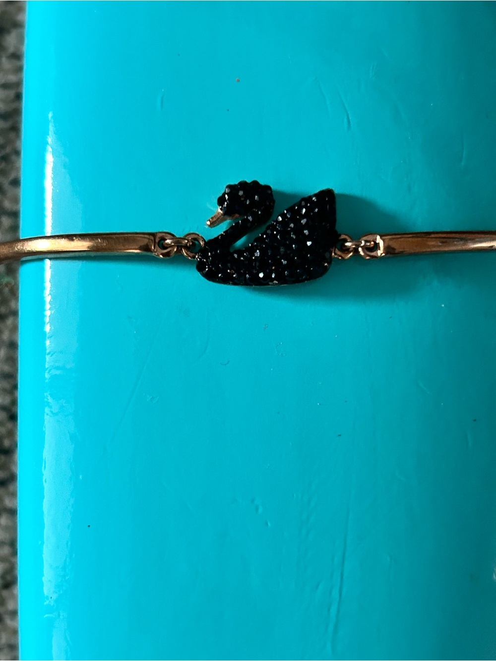 Swarovski Black Swan Bracelet – Rose Gold Tone & Black Crystal .